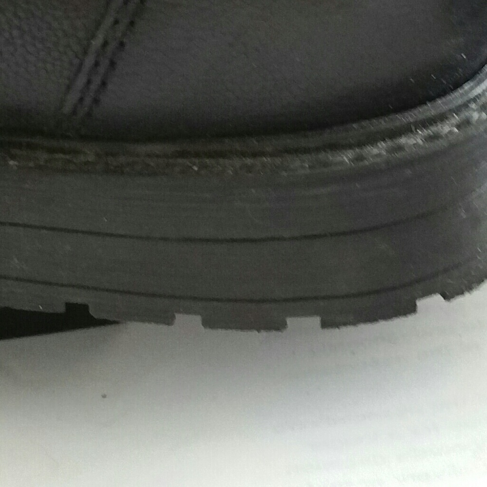 ZARA black leather moto boots - Picture 5 of 8